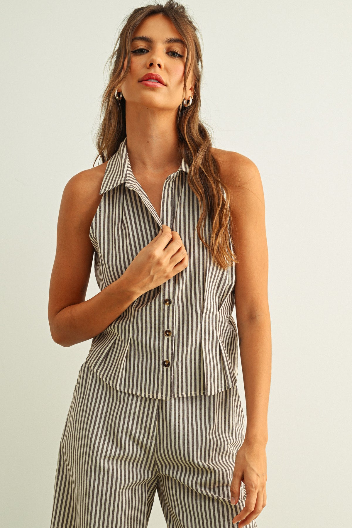 Striped Collared Blouse
