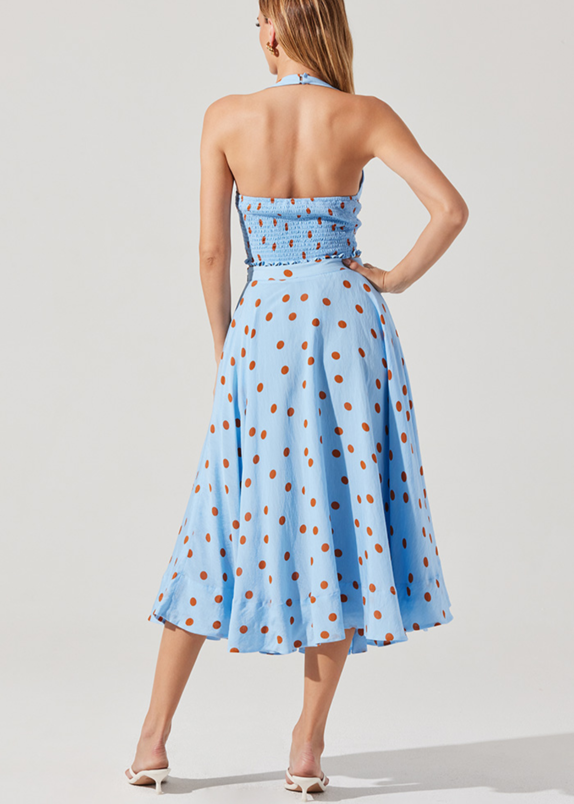 Bella Rust Polkadot Skirt