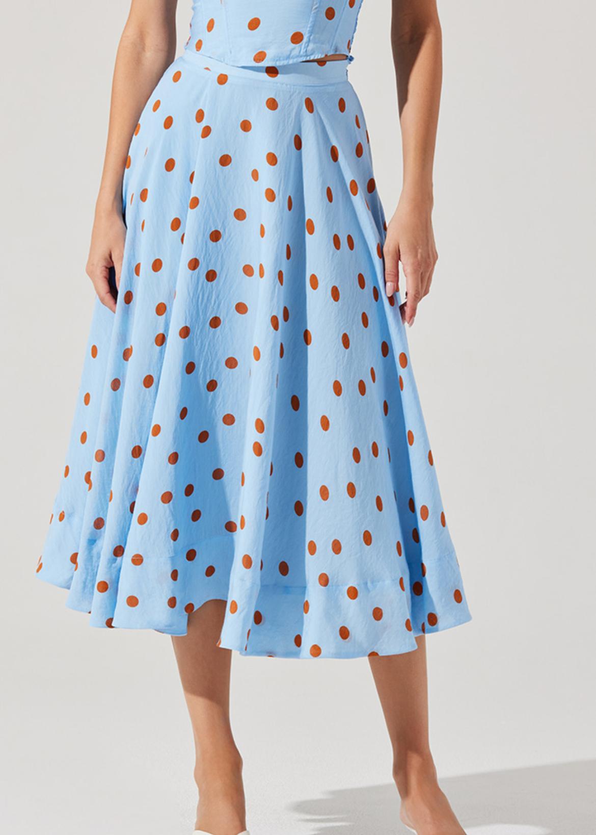 Bella Rust Polkadot Skirt