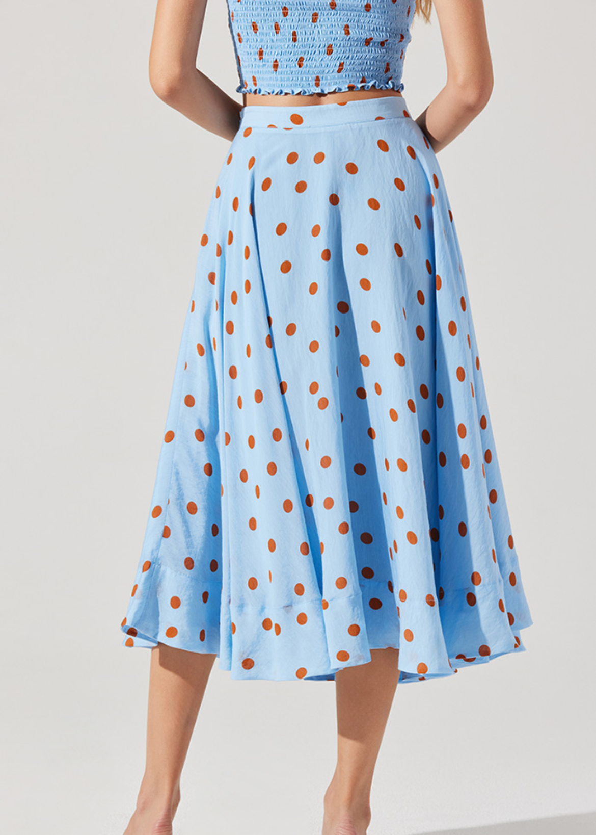 Bella Rust Polkadot Skirt